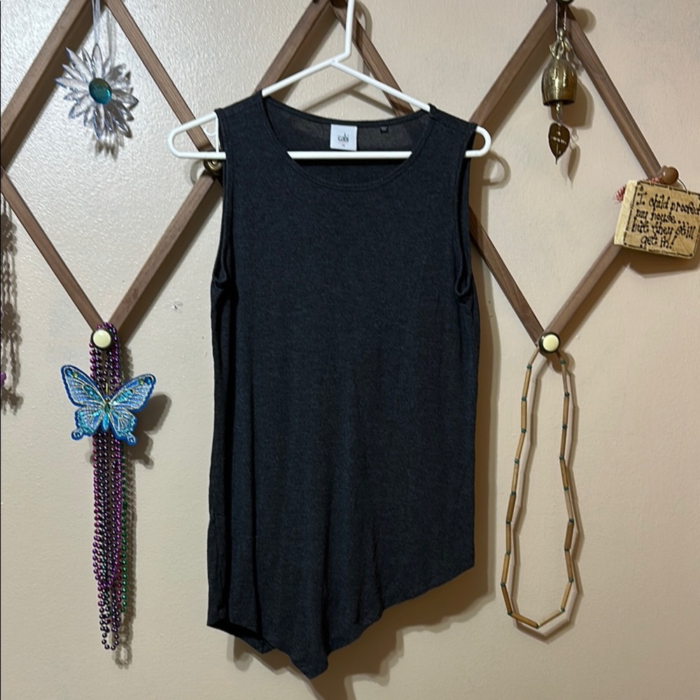 CAbi Black Asymmetrical Muscle Tee Blouse